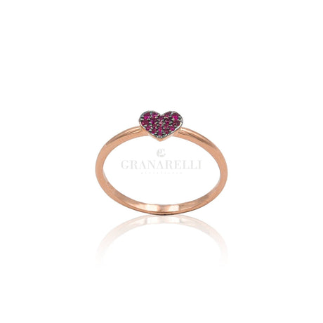 Anello Cuore Rubini-Anelli-CRIVELLI- [SKU] -Gioielleria Granarelli