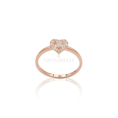 Anello Cuore in Oro Rosa-Anelli-CRIVELLI- [SKU] -Gioielleria Granarelli