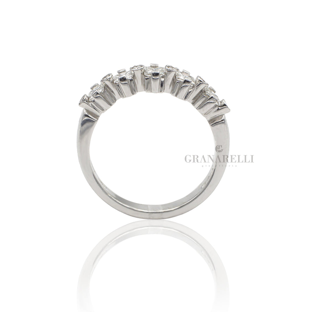 Anello Fedina Diamanti In Oro Bianco-Anelli-SALVINI-Gioielleria Granarelli