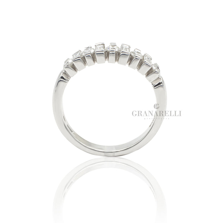 Anello Fedina Diamanti In Oro Bianco-Anelli-SALVINI-Gioielleria Granarelli