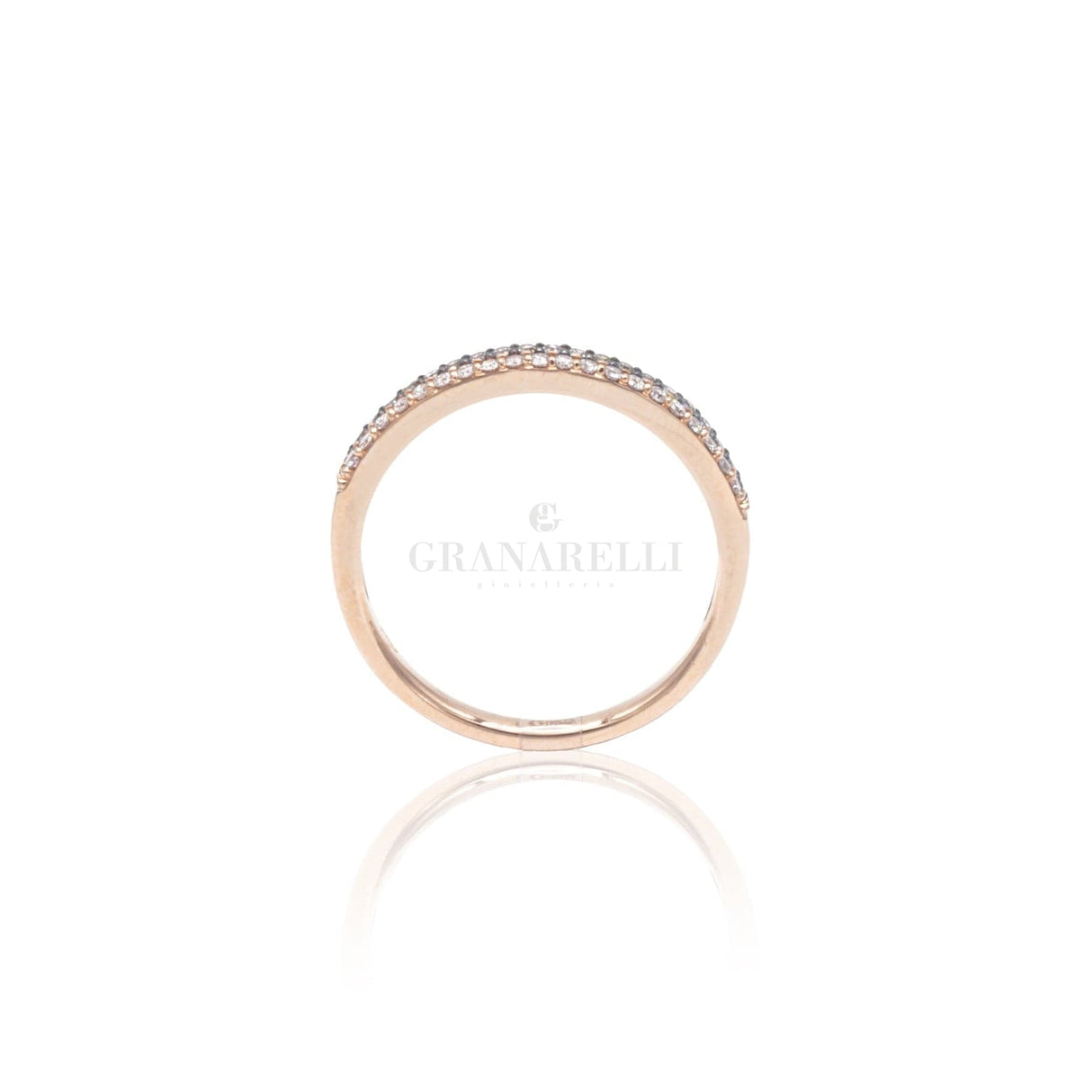 Anello Fedina Diamanti e Diamanti Brown in Oro Rosa-Anelli-CRIVELLI- [SKU] -Gioielleria Granarelli