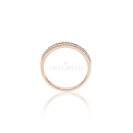 Anello Fedina Diamanti e Diamanti Brown in Oro Rosa-Anelli-CRIVELLI- [SKU] -Gioielleria Granarelli