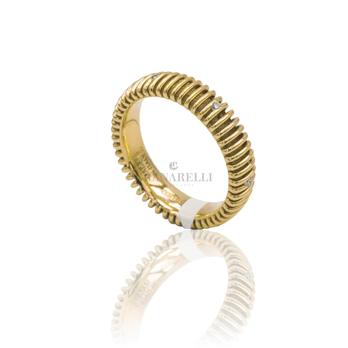 Anello Fedina Fascia stretta Diamanti In Oro Giallo-Anelli-SALVINI-Gioielleria Granarelli