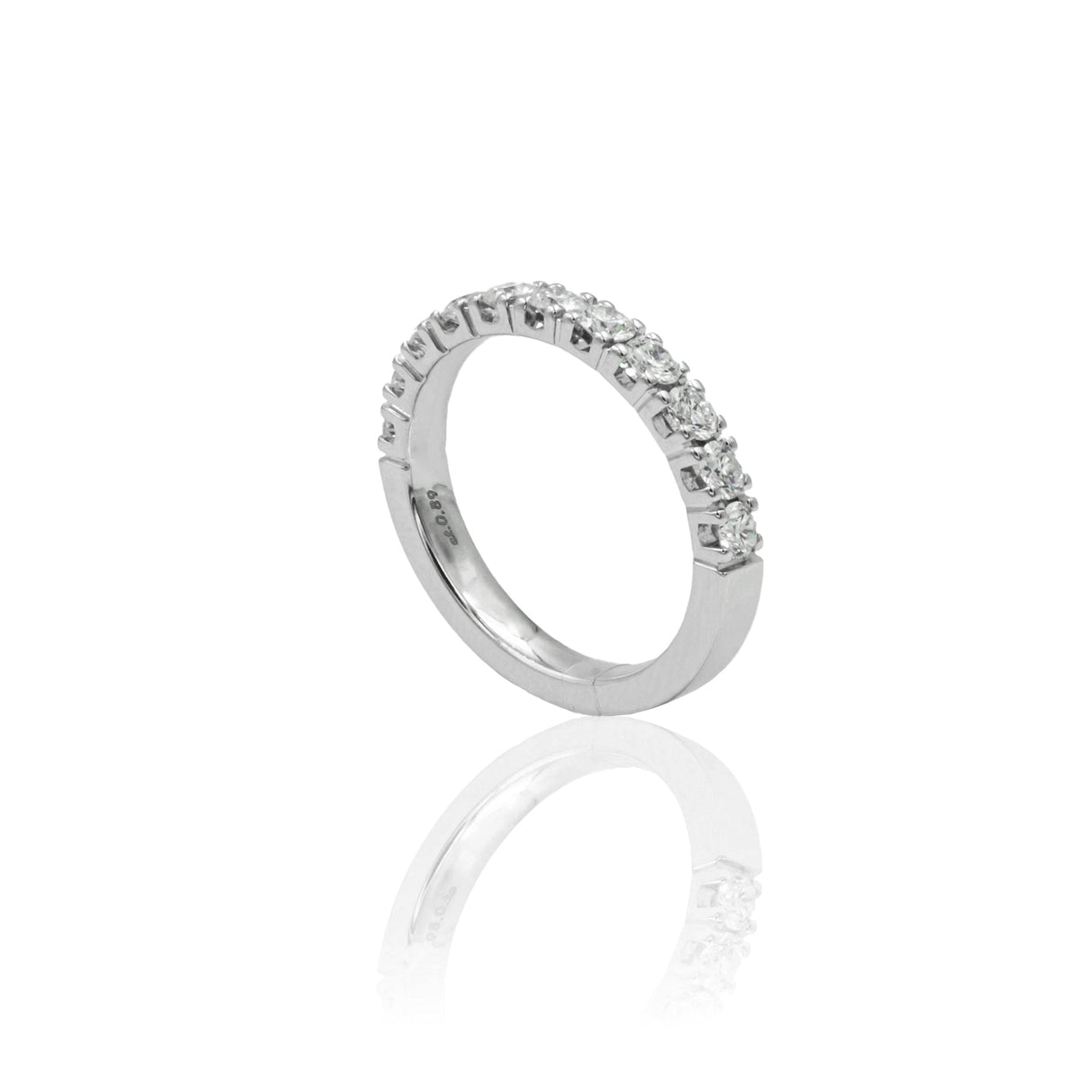 Anelli Anello Fedina con Diamanti 0.89kt in Oro Bianco GRANARELLI