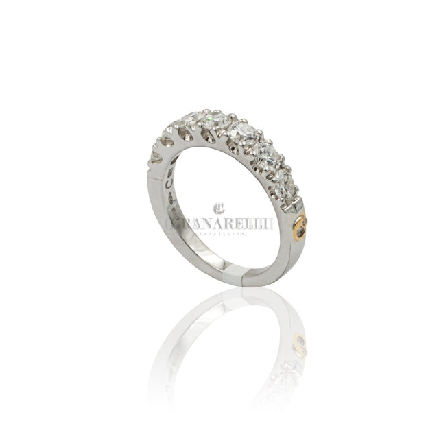 Anelli Anello Fedina Scalata Diamanti 1.30kt in Oro Bianco CRIVELLI