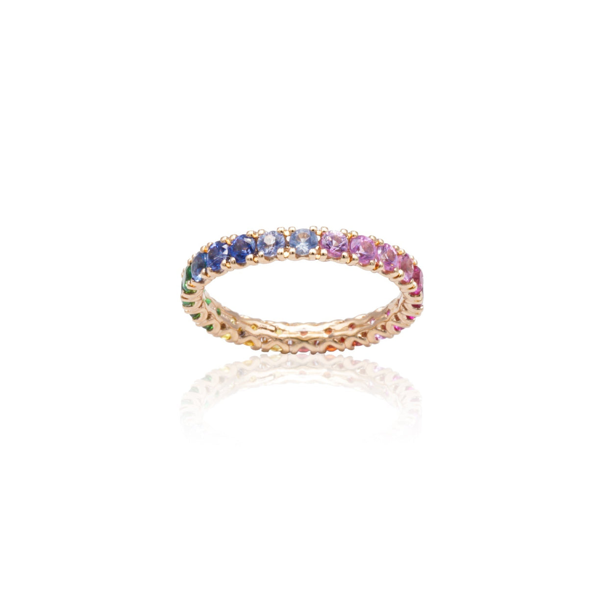 Fedina Girodito oro Rosa con Zaffiri Multicolore