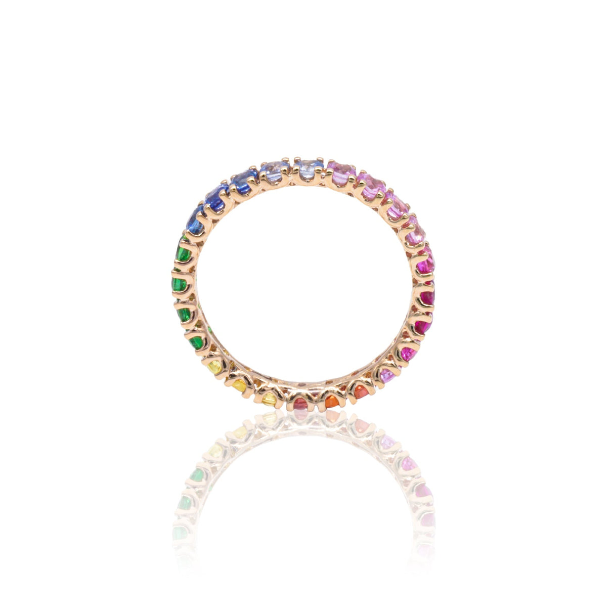 Fedina Girodito oro Rosa con Zaffiri Multicolore