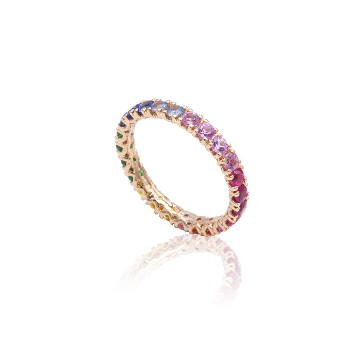 Fedina Girodito oro Rosa con Zaffiri Multicolore