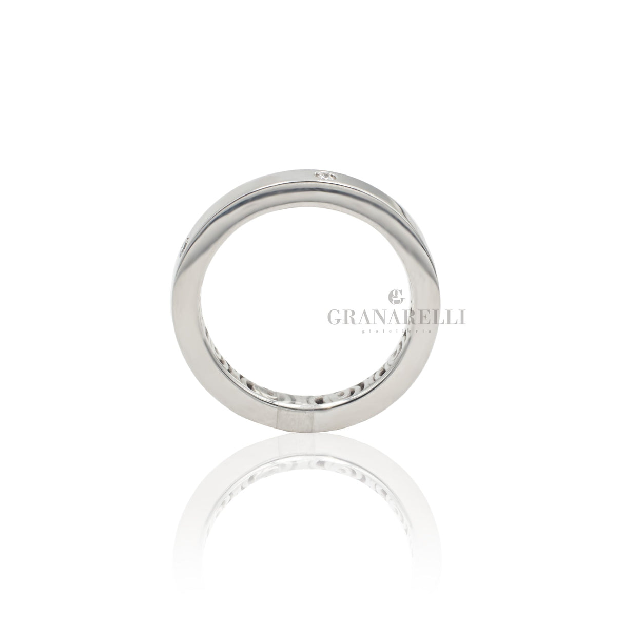 Anello Fedina a Spot Di Diamanti In Oro Bianco-Anelli-CRIVELLI-Gioielleria Granarelli