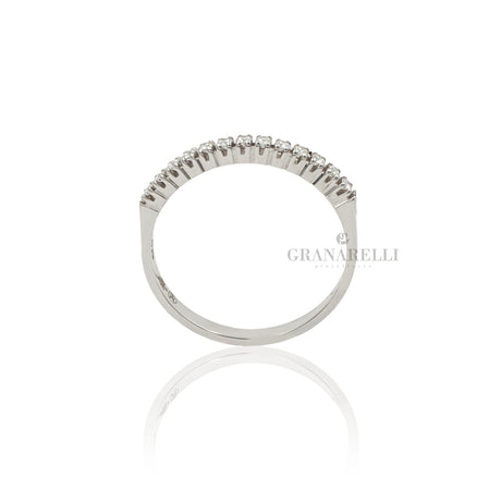 Anello Fedina con Diamanti 0.13kt in Oro Bianco-VISCONTI-LE29/EK20-Gioielleria Granarelli