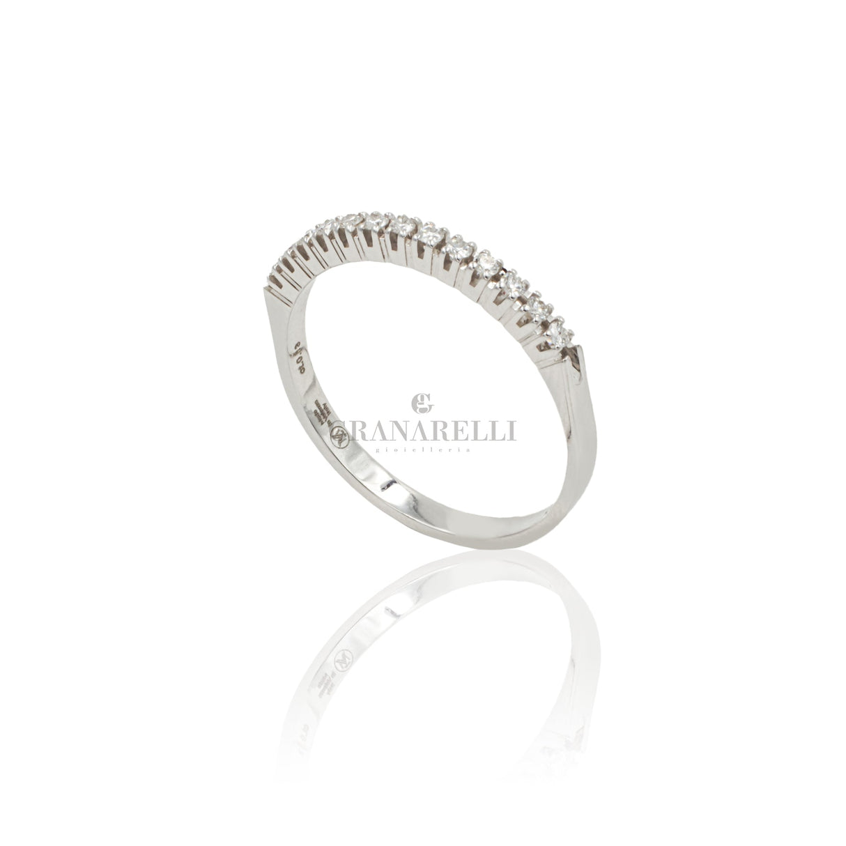 Anello Fedina con Diamanti 0.13kt in Oro Bianco-VISCONTI-LE29/EK20-Gioielleria Granarelli