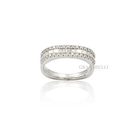 Anello Fedina squadrata Diamanti Carré in Oro Bianco-CRIVELLI-042-3255-Gioielleria Granarelli