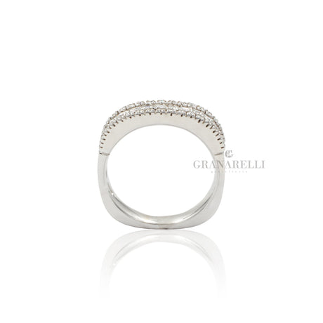 Anello Fedina squadrata Diamanti Carré in Oro Bianco-CRIVELLI-042-3255-Gioielleria Granarelli