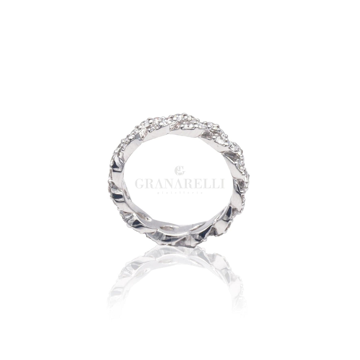 Anello Groumette Diamanti in Oro Bianco-Anelli-CRIVELLI- [SKU] -Gioielleria Granarelli