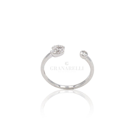 Anello Iniziale Lettera S con Diamanti Oro Bianco-Anelli-CRIVELLI- [SKU] -Gioielleria Granarelli