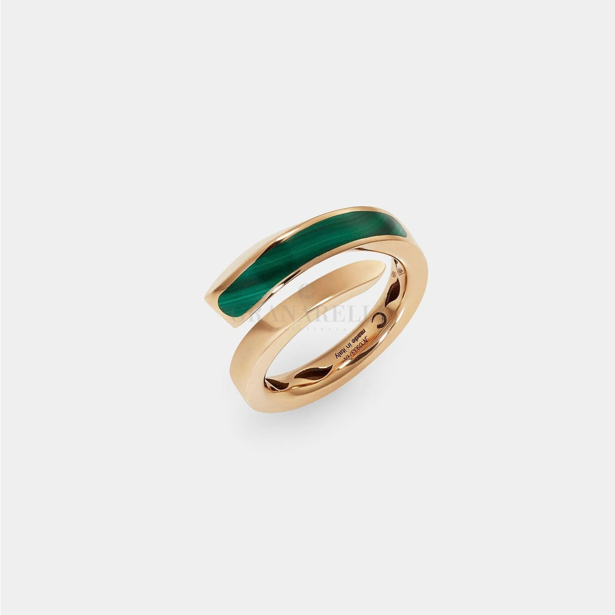 Anello Like Oro Rosa Malachite slim-Anelli-CRIVELLI- [SKU] -Gioielleria Granarelli