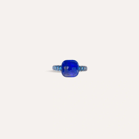 Anello Nudo Classic Deep Blue Oro Rosa, Topazio Blu London, Lapislazzuli e Topazi-POMELLATO-PAB9040O6000TTKTL-54-Gioielleria Granarelli