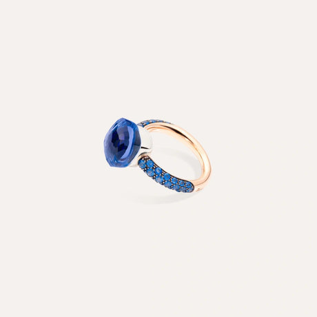 Anello Nudo Classic Deep Blue Oro Rosa, Topazio Blu London, Lapislazzuli e Topazi-POMELLATO-PAB9040O6000TTKTL-54-Gioielleria Granarelli