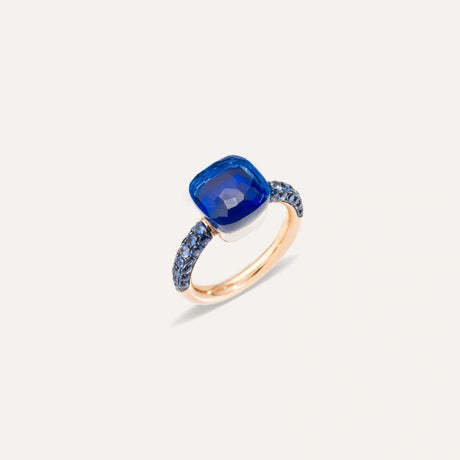 Anello Nudo Classic Deep Blue Oro Rosa, Topazio Blu London, Lapislazzuli e Topazi-POMELLATO-PAB9040O6000TTKTL-54-Gioielleria Granarelli