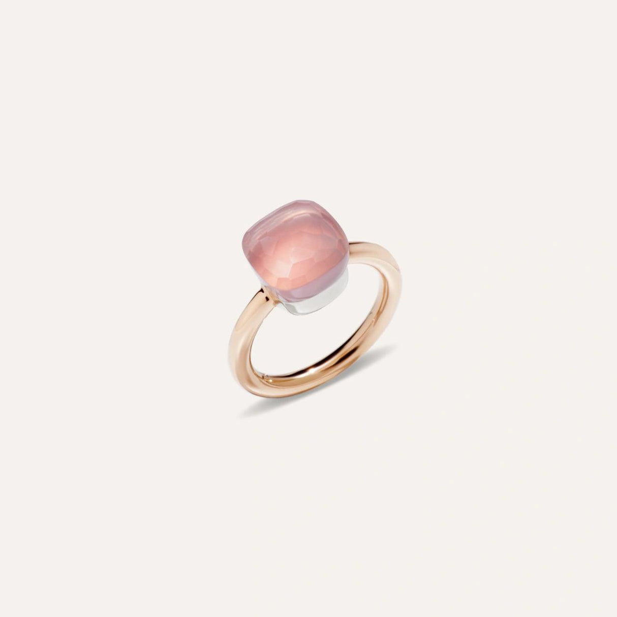 Anello Nudo Classic Oro Rosa e Quarzo Rosa-POMELLATO-PAA1100O6000000QR-53-Gioielleria Granarelli