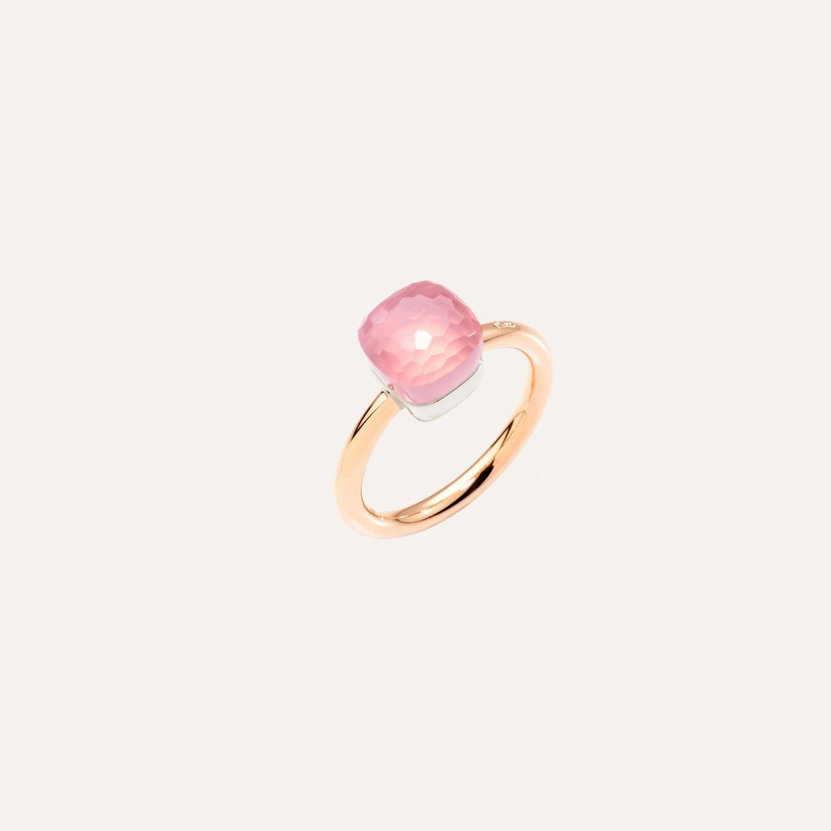 Anello Nudo Petit Oro Rosa e Quarzo Rosa-Anelli-POMELLATO-Gioielleria Granarelli