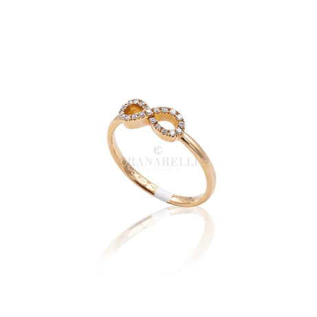 Anello Oro Rosa Simbolo Infinito con Diamanti-Anelli-CRIVELLI- [SKU] -Gioielleria Granarelli