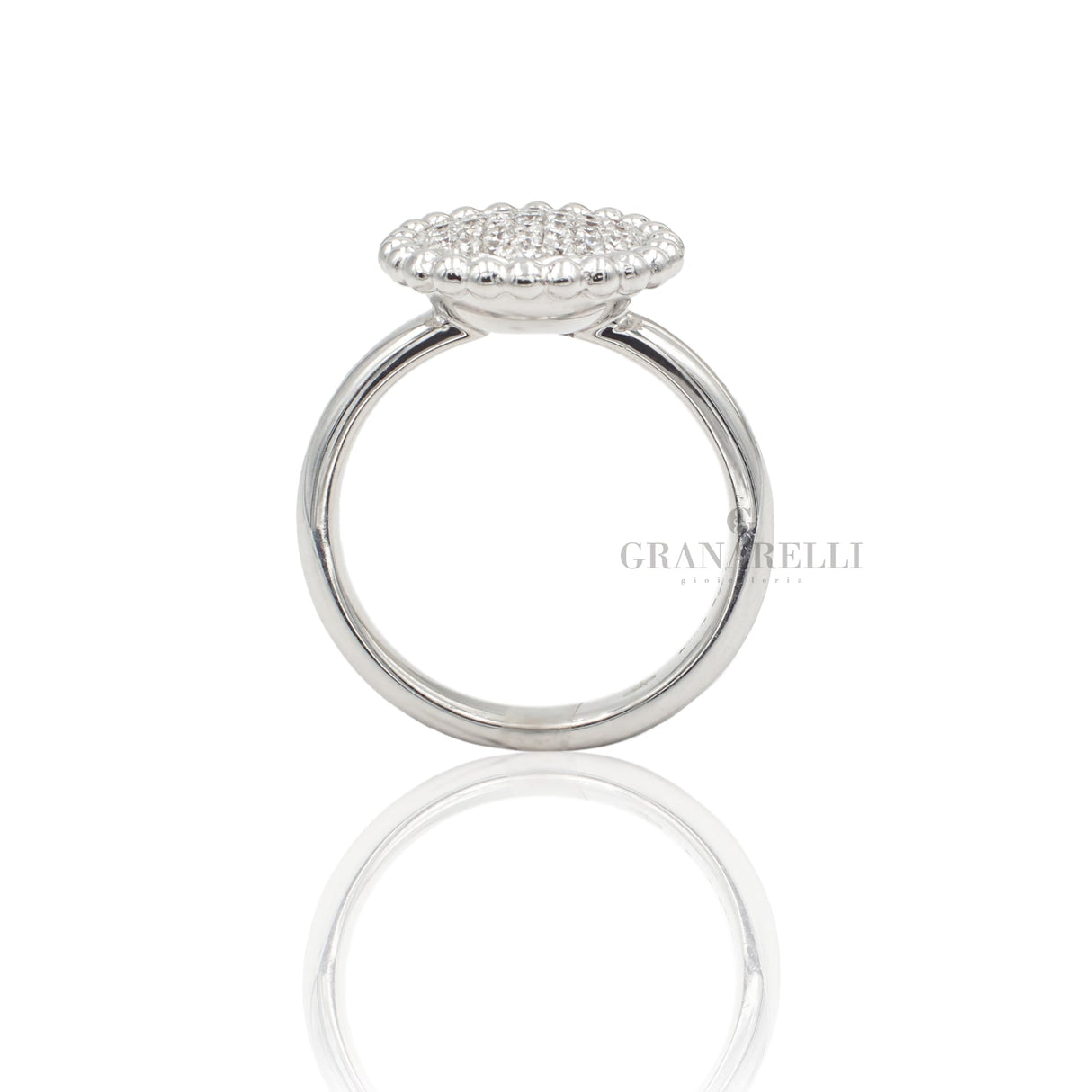 Anello Pavè Di Diamanti In Oro Bianco-Anelli-CRIVELLI-Gioielleria Granarelli