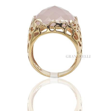 Anello Pietra Rosa in Oro Rosa-Anelli-GRANARELLI-Gioielleria Granarelli