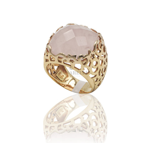 Anello Pietra Rosa in Oro Rosa-Anelli-GRANARELLI-Gioielleria Granarelli