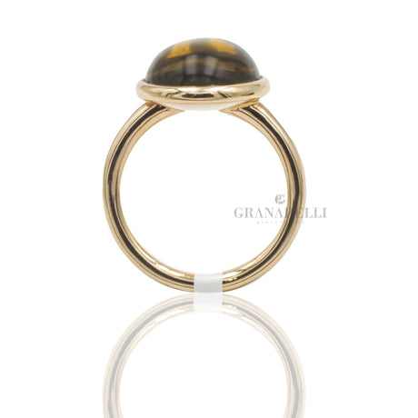 Anello Pietra Verde in Oro Rosa-Anelli-GRANARELLI-Gioielleria Granarelli