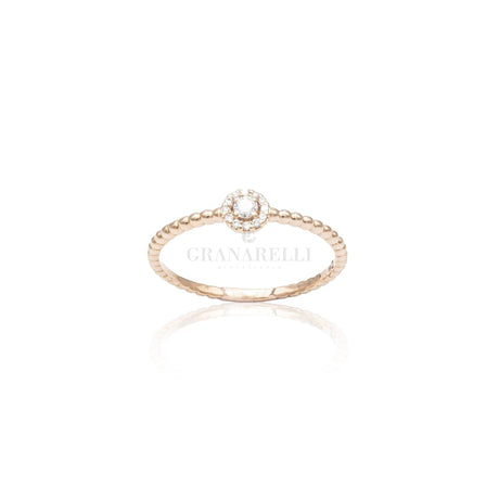 Anello Punto Luce Diamanti in Oro Rosa-Anelli-CRIVELLI- [SKU] -Gioielleria Granarelli