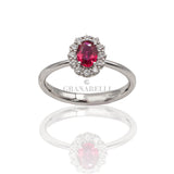 Anello Rubino taglio ovale 0.43kt e Diamanti-Anelli-RECARLO-Gioielleria Granarelli