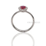 Anello Rubino taglio ovale 0.43kt e Diamanti-Anelli-RECARLO-Gioielleria Granarelli