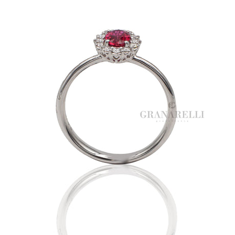 Anello Rubino taglio ovale 0.43kt e Diamanti-Anelli-RECARLO-Gioielleria Granarelli