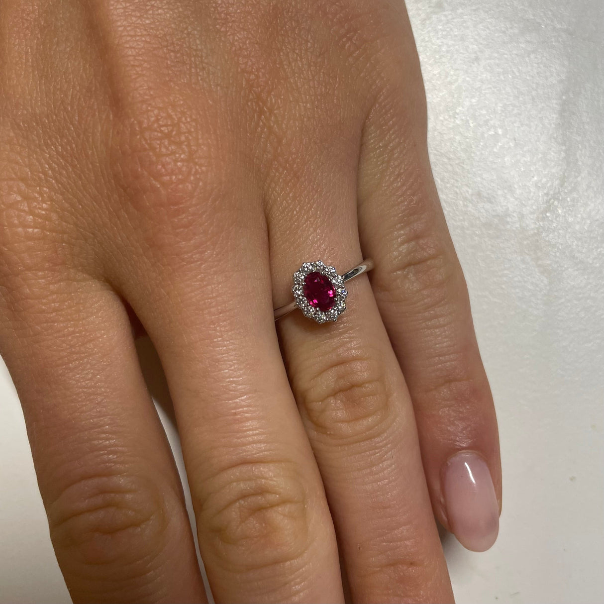 Anello Fiore Rubino 0.43kt-Anelli-RECARLO-Gioielleria Granarelli