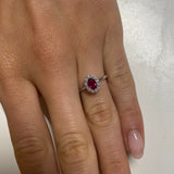 Anello Fiore Rubino 0.43kt-Anelli-RECARLO-Gioielleria Granarelli
