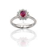 Anello Rubino taglio ovale 0.46kt e Diamanti-Anelli-RECARLO-Gioielleria Granarelli