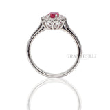 Anello Rubino taglio ovale 0.46kt e Diamanti-Anelli-RECARLO-Gioielleria Granarelli