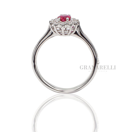 Anello Rubino taglio ovale 0.46kt e Diamanti-Anelli-RECARLO-Gioielleria Granarelli
