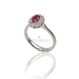 Anello Rubino taglio ovale 0.46kt e Diamanti-Anelli-RECARLO-Gioielleria Granarelli