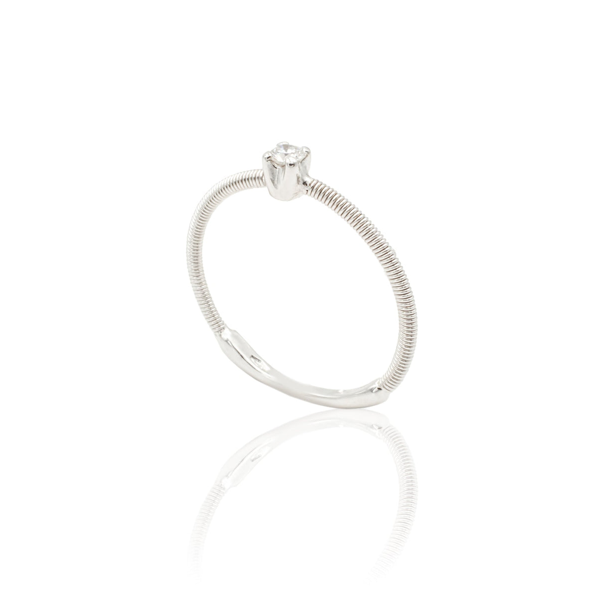 Anelli Anello Santorini Diamante Oro Bianco BICEGO