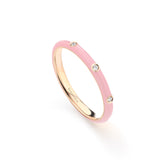 Anello Smalto rosa con diamanti in Oro Rosa-Anelli-BUONOCORE-14-Gioielleria Granarelli