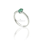 Anello Smeraldo Ovale 0.43kt e Diamanti in Oro Bianco-GRANARELLI-AN0100-s-043-Gioielleria Granarelli