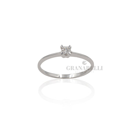 Anello Solitario 0.07kt in Oro Bianco-CRIVELLI-193-sl036-Gioielleria Granarelli