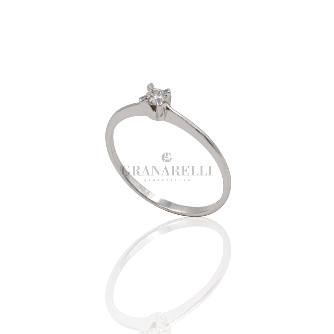 Anello Solitario 0.07kt in Oro Bianco-CRIVELLI-193-sl036-Gioielleria Granarelli