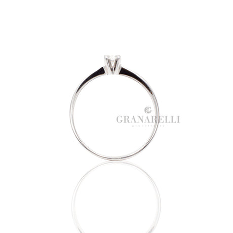 Anello Solitario 0.09kt in Oro Bianco-CRIVELLI-193-SL036-Gioielleria Granarelli