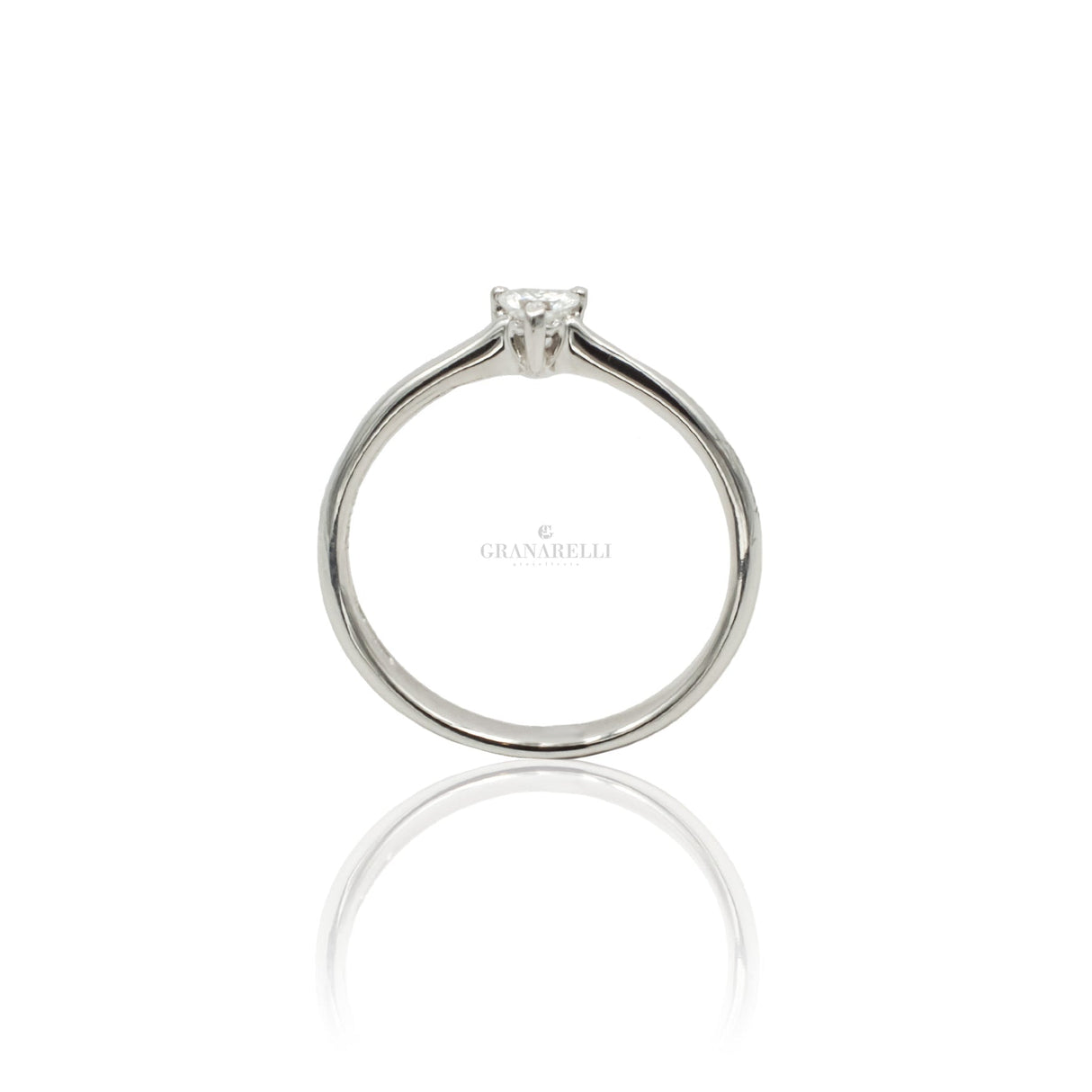 Anelli Anello Solitario Diamante taglio Cuore 0.13kt RECARLO