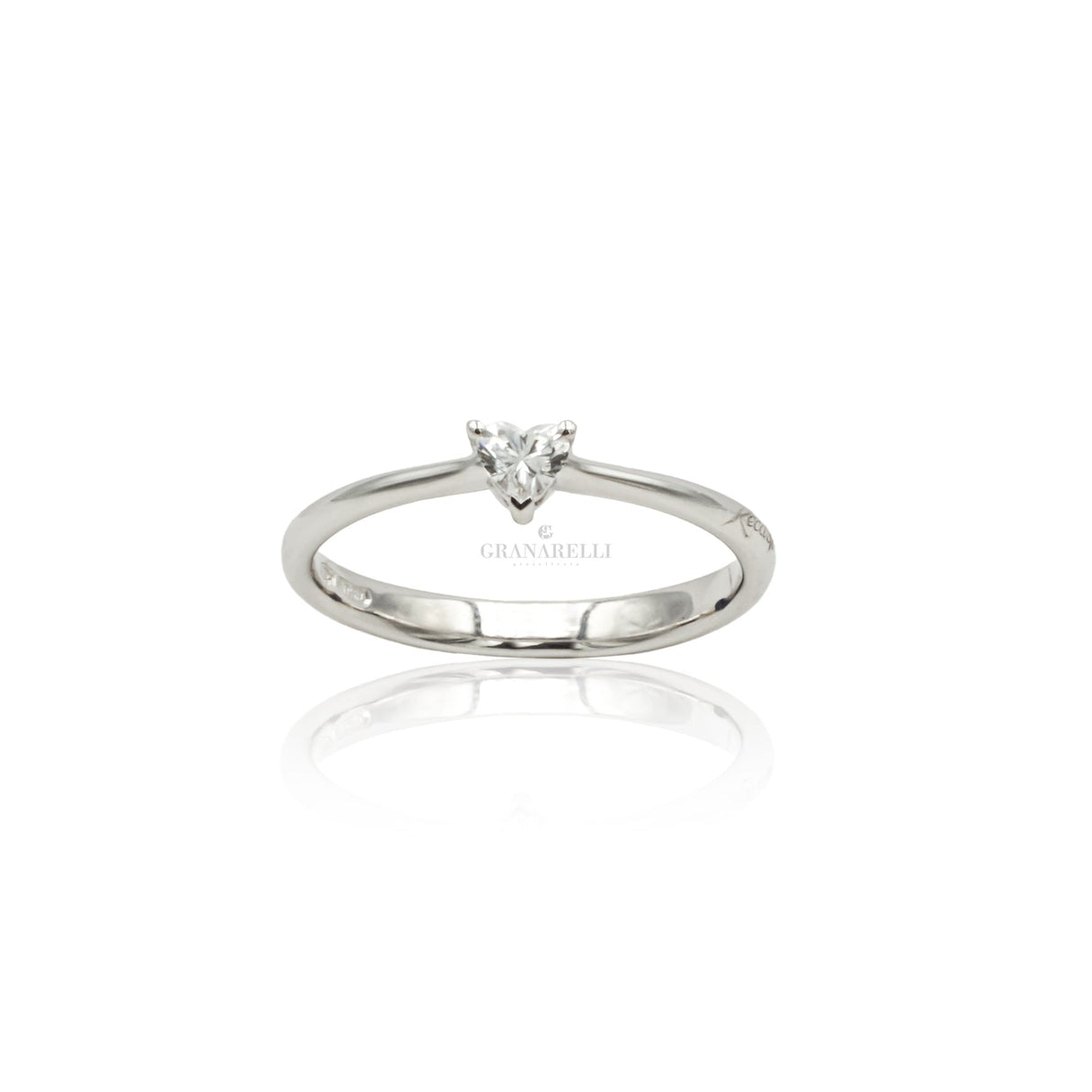 Anello Solitario Diamante taglio Cuore 0.205kt-Anelli-RECARLO-0.205kt F VS - taglia 13-Gioielleria Granarelli