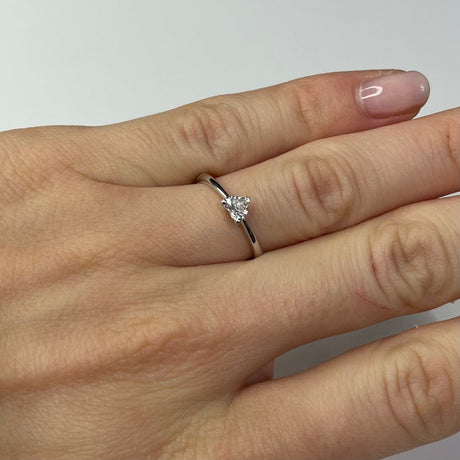Anelli Anello Solitario Diamante taglio Cuore 0.31kt RECARLO