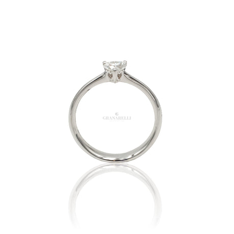 Anello Solitario Diamante taglio Cuore 0.37kt-Anelli-RECARLO-0.37kt F VS - misura 14-Gioielleria Granarelli
